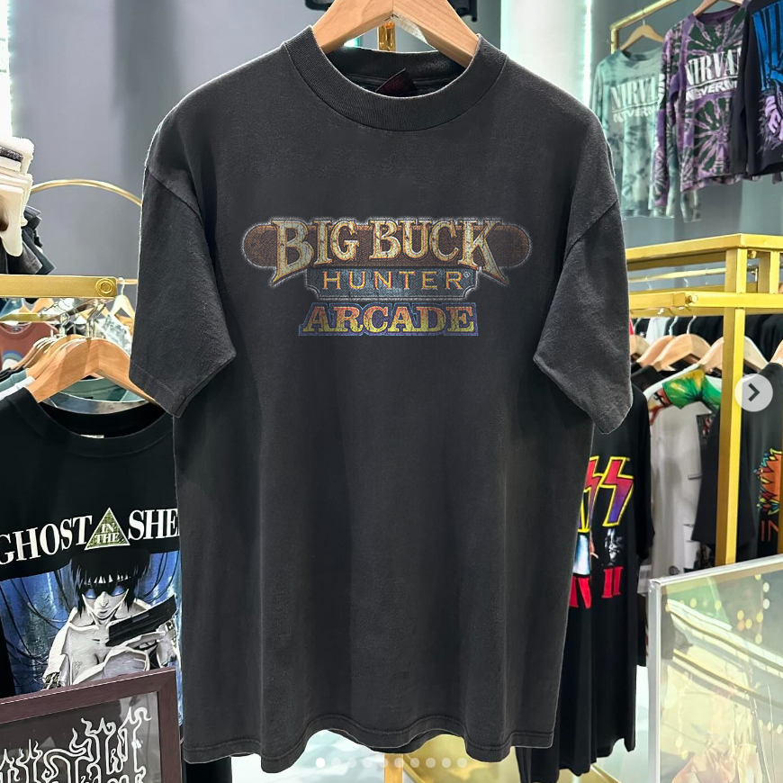 BIG BUCK HUNTER ARCADE PROMO VINTAGE WASHED BLACK T-SHIRT